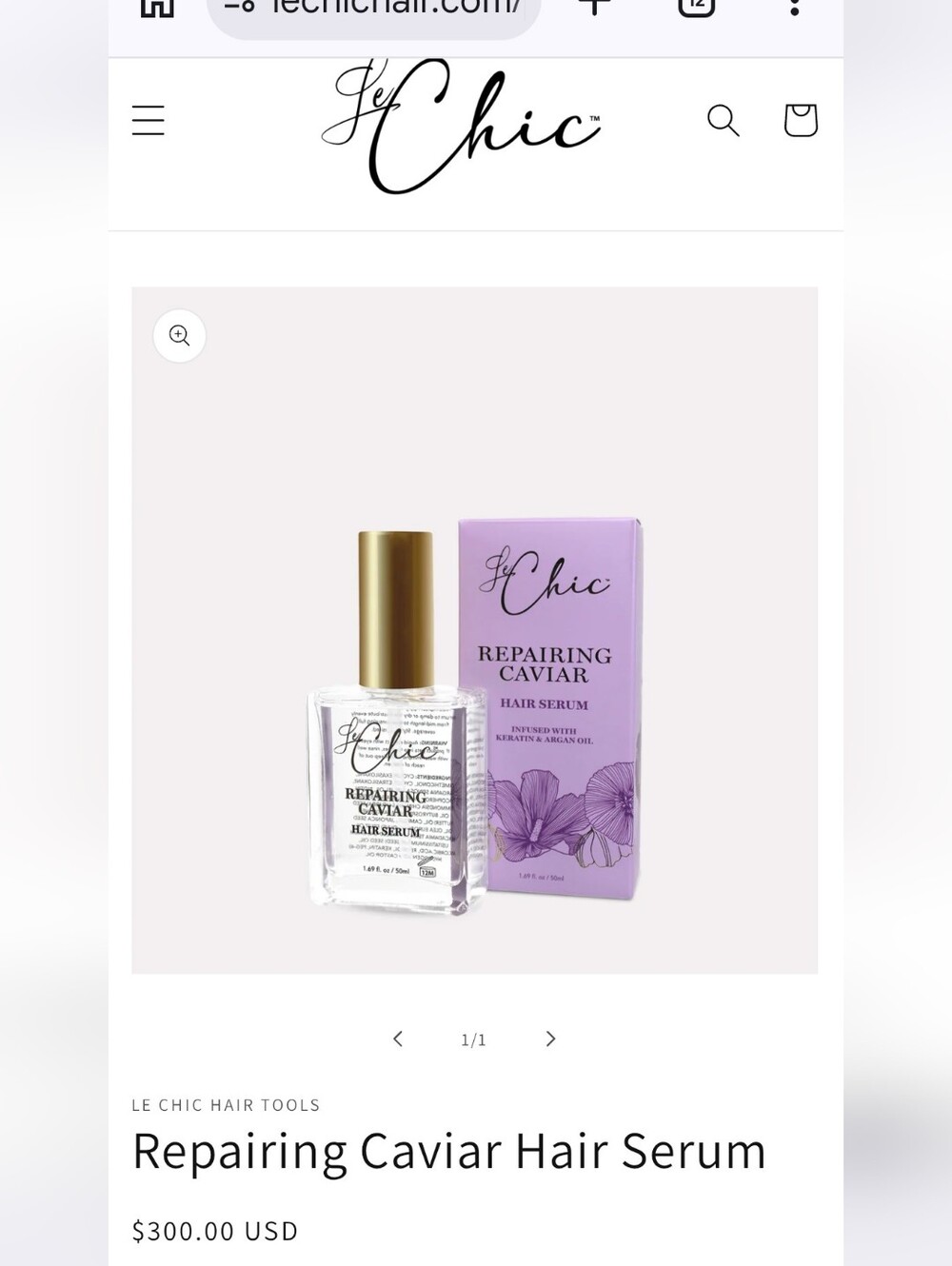 Le Chic Repairing Caviar Hair Serum - Purple & Gold Packaging